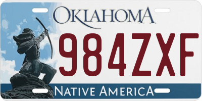 OK license plate 984ZXF