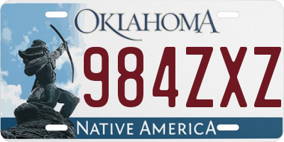 OK license plate 984ZXZ