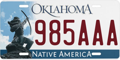 OK license plate 985AAA