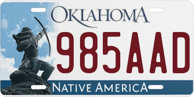 OK license plate 985AAD