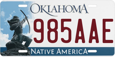 OK license plate 985AAE