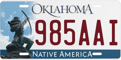 OK license plate 985AAI