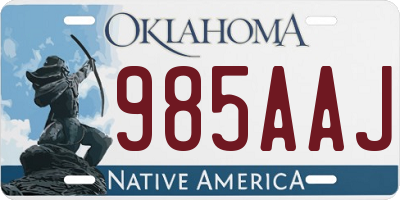 OK license plate 985AAJ