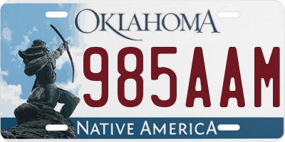 OK license plate 985AAM