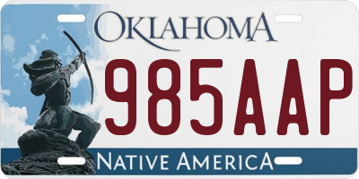 OK license plate 985AAP