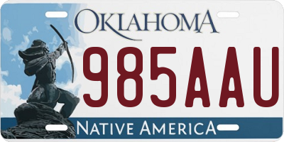 OK license plate 985AAU