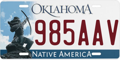 OK license plate 985AAV