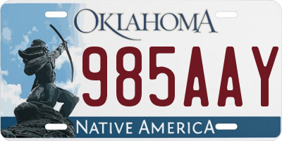 OK license plate 985AAY