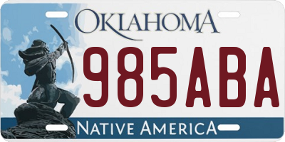 OK license plate 985ABA