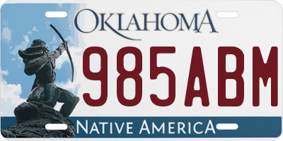 OK license plate 985ABM