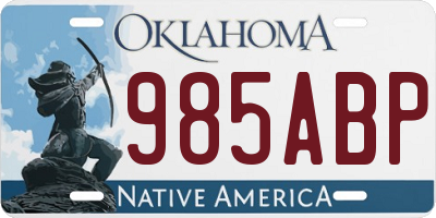 OK license plate 985ABP