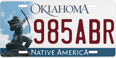 OK license plate 985ABR