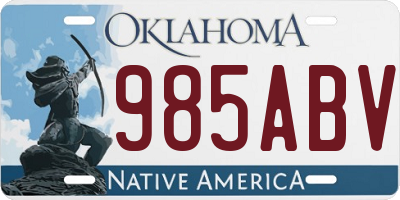OK license plate 985ABV