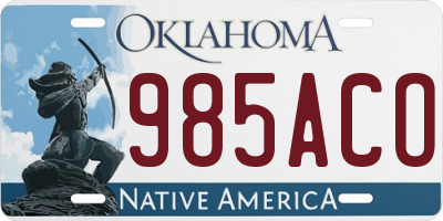 OK license plate 985ACO