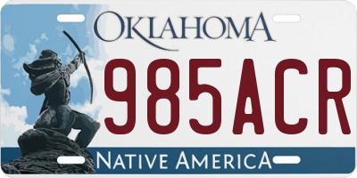 OK license plate 985ACR