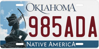 OK license plate 985ADA