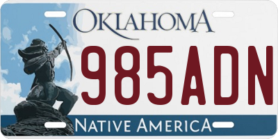 OK license plate 985ADN