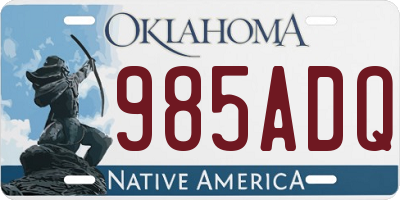 OK license plate 985ADQ