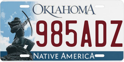 OK license plate 985ADZ