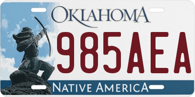 OK license plate 985AEA