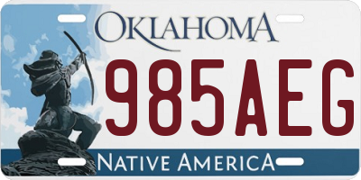 OK license plate 985AEG