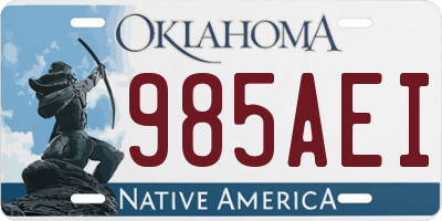 OK license plate 985AEI