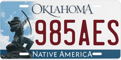 OK license plate 985AES