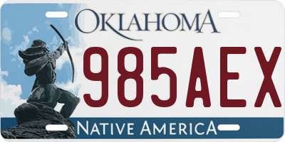 OK license plate 985AEX