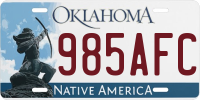 OK license plate 985AFC