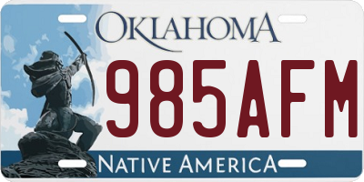 OK license plate 985AFM