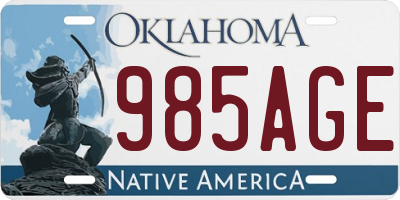 OK license plate 985AGE