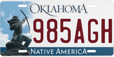 OK license plate 985AGH