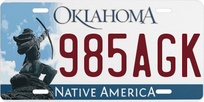 OK license plate 985AGK