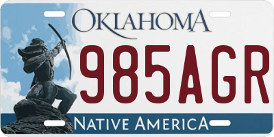 OK license plate 985AGR