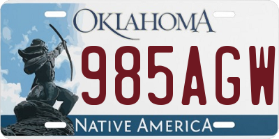 OK license plate 985AGW
