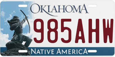 OK license plate 985AHW