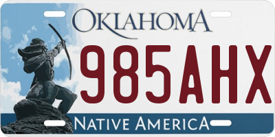 OK license plate 985AHX