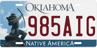 OK license plate 985AIG