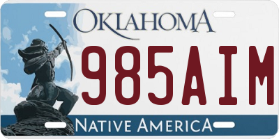 OK license plate 985AIM