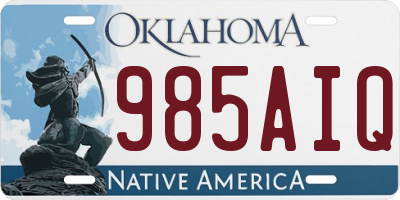 OK license plate 985AIQ