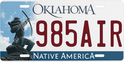 OK license plate 985AIR