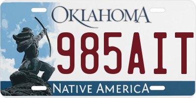 OK license plate 985AIT