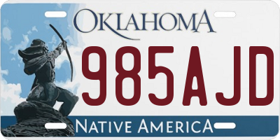 OK license plate 985AJD