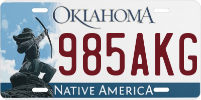 OK license plate 985AKG