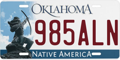 OK license plate 985ALN