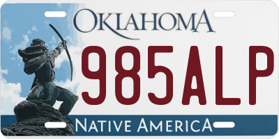 OK license plate 985ALP