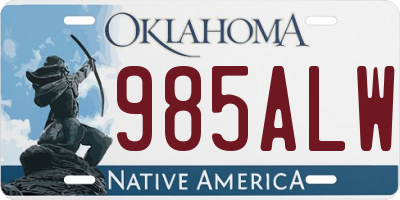 OK license plate 985ALW