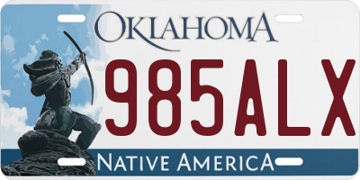 OK license plate 985ALX