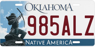 OK license plate 985ALZ