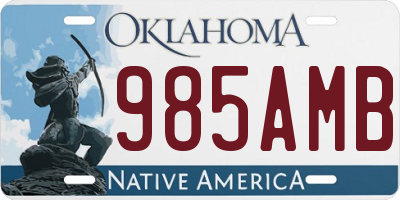 OK license plate 985AMB